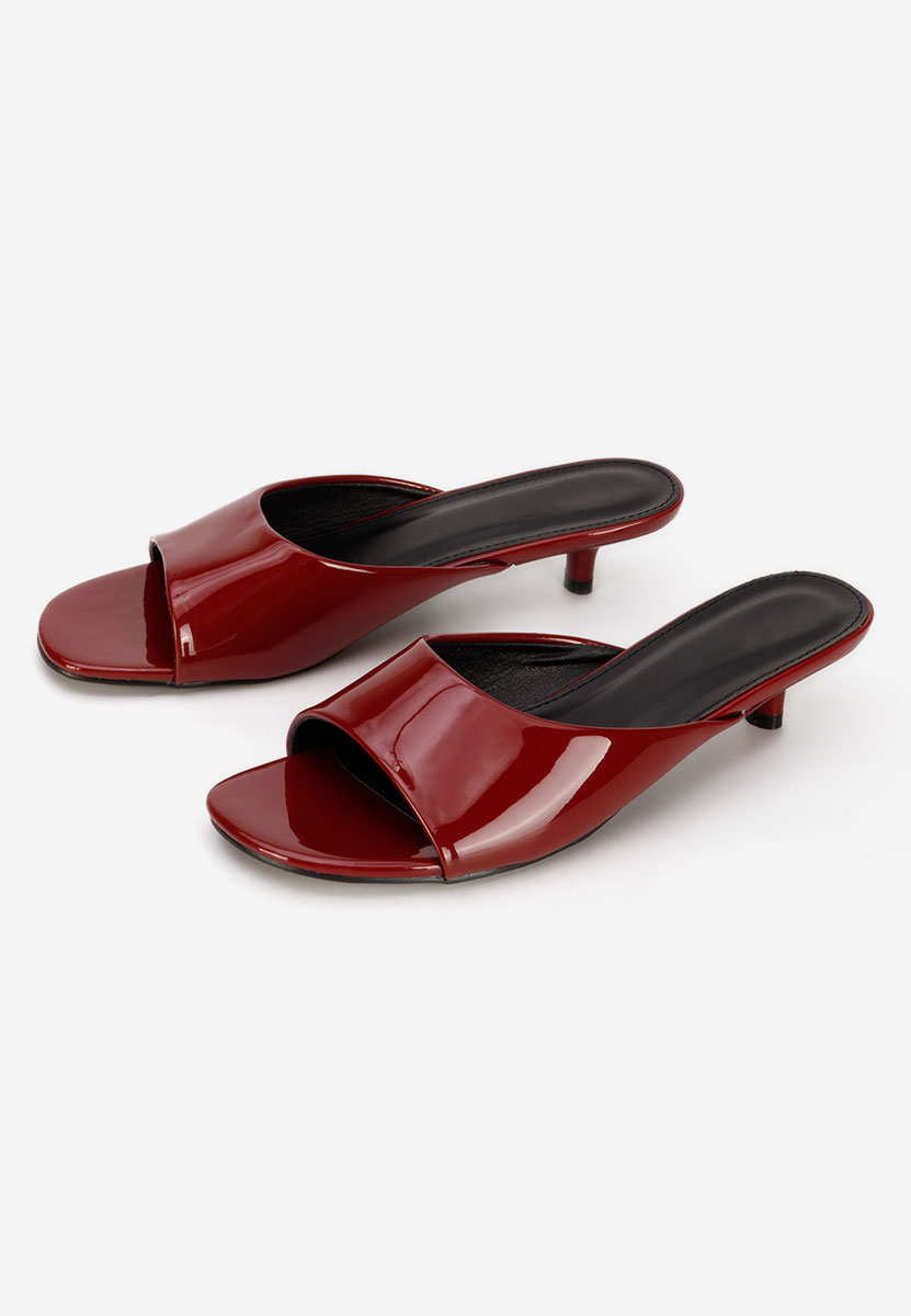 Mules à petit talon bordeaux Garida