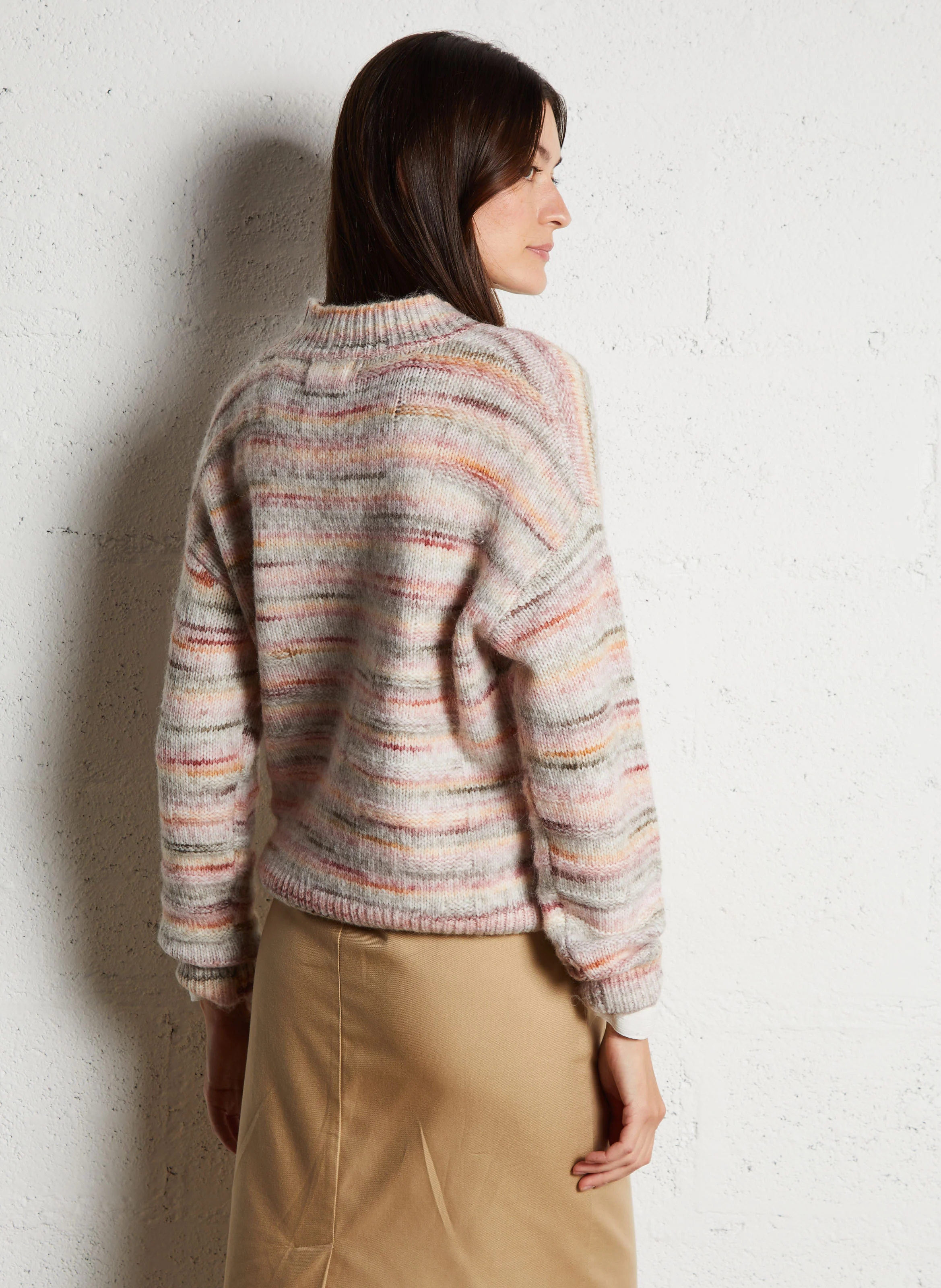 CECILIO - Pull oversize à col montant | Blanc