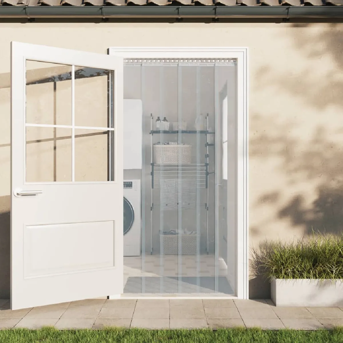 vidaXL Rideau de porte transparent PVC 10m