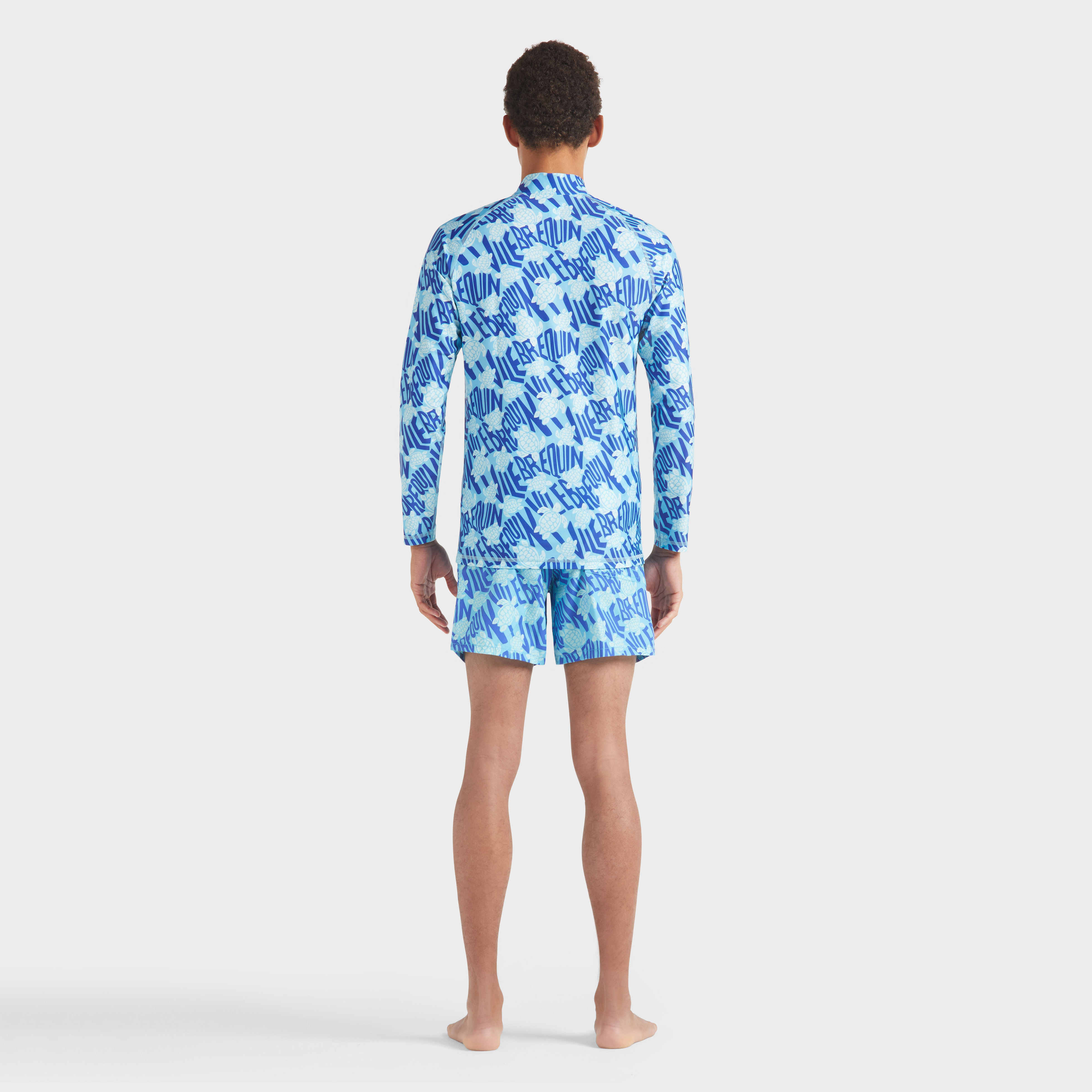 T-shirt anti UV manches longues à fermeture éclair homme Ronde des tortues logo
