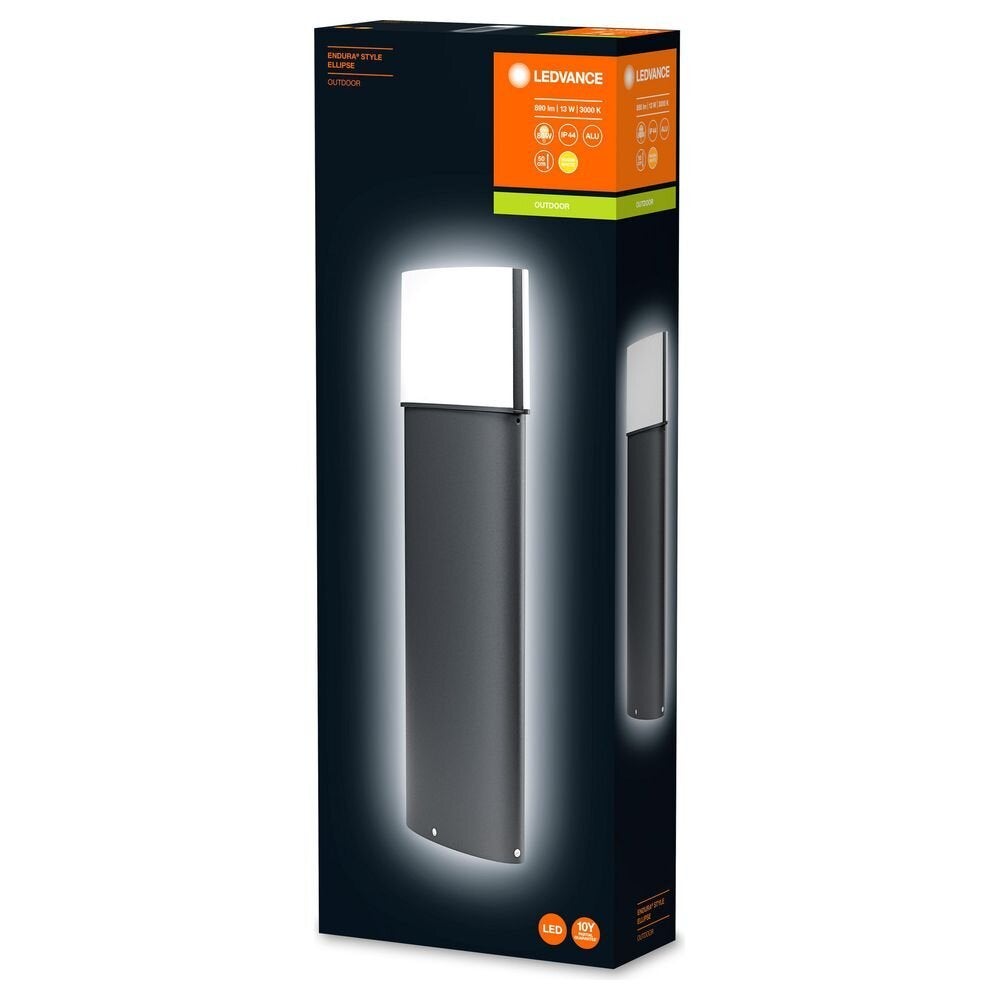 Endura LED-padverlichting in donkergrijs en wit, 12,5W, 890lm, IP44, 500mm