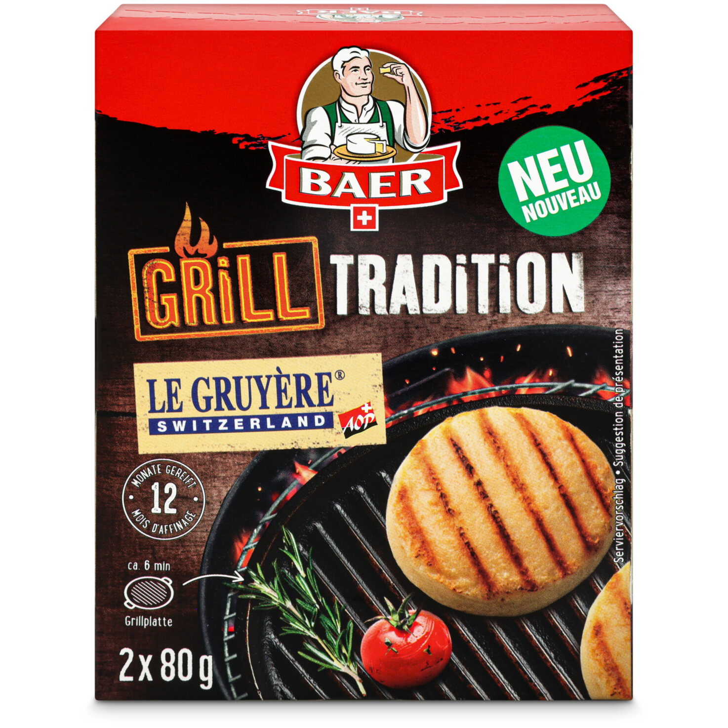 Baer Grill Tradition AOP Gruyère 2x80g