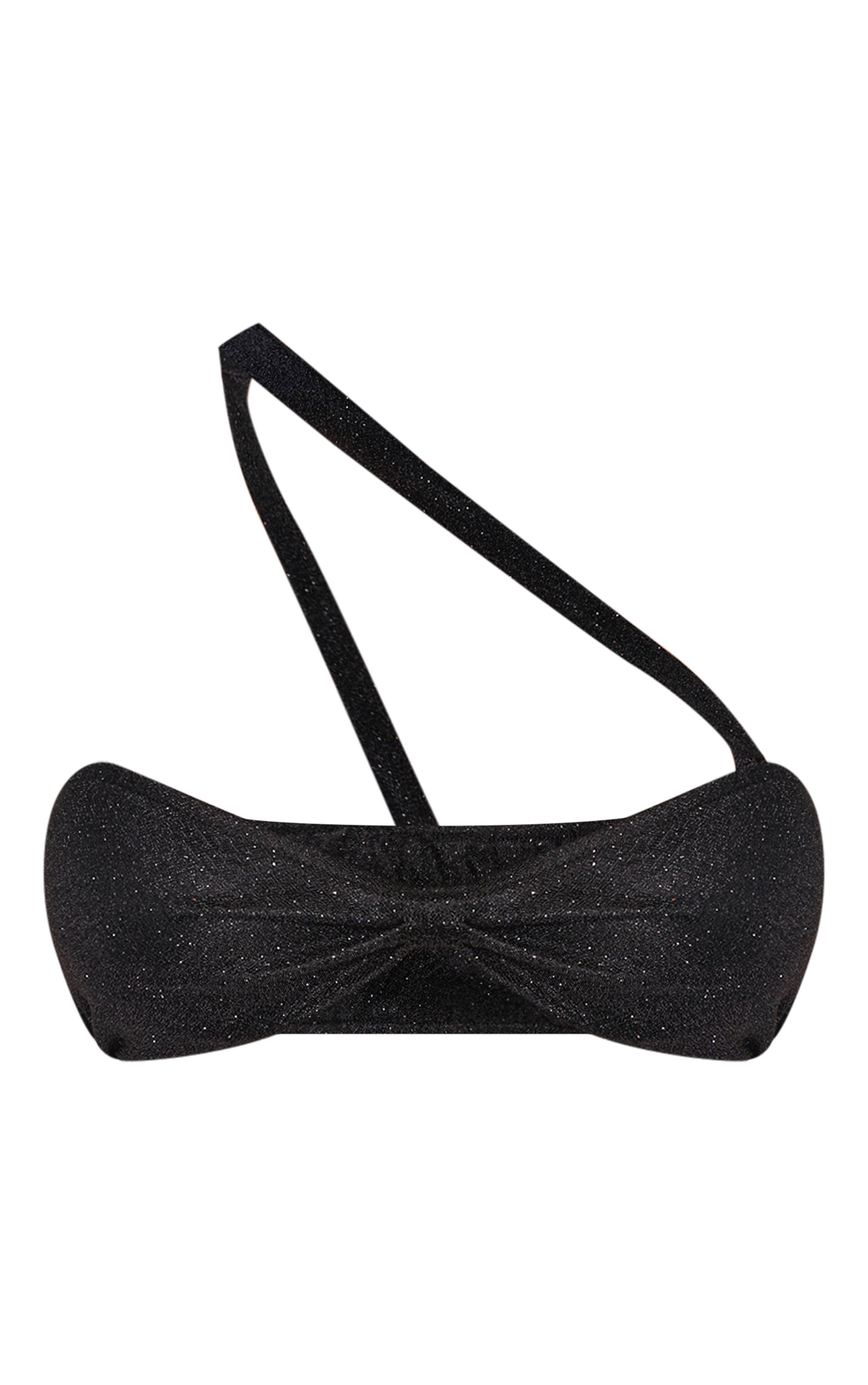Noir Ensemble Coordonné Brassière Asymétrique À Paillettes Shape