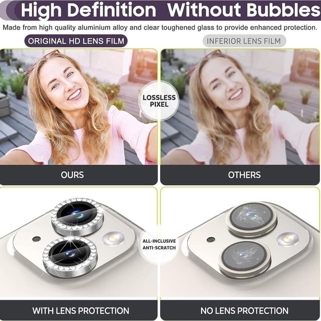Til iPhone 15 / 15 Plus Lens Glitter