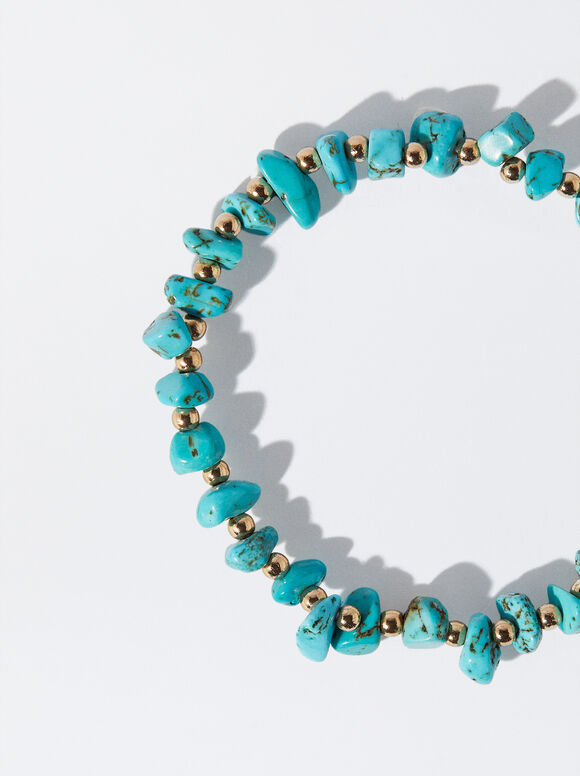 Pulseira elástica com pedra - Azul