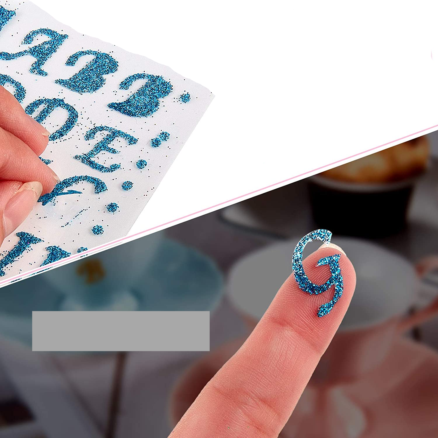 Glitzer Buchstaben Sticker Selbstklebende Zahlen Bastel Etiketten Alphabet Aufkleber - Assortiert