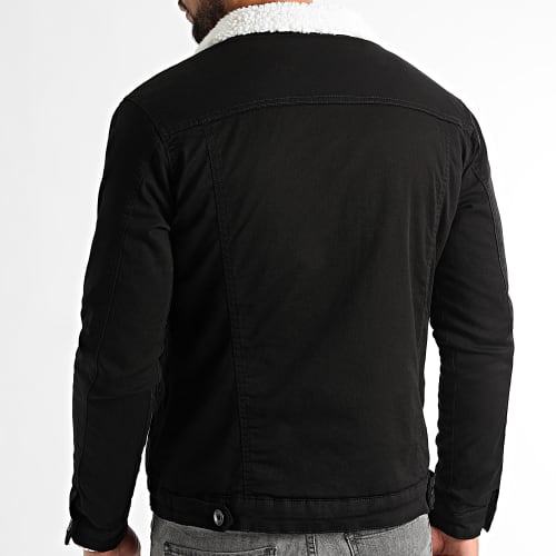Veste Jean Interieur Mouton 1529 Denim Noir