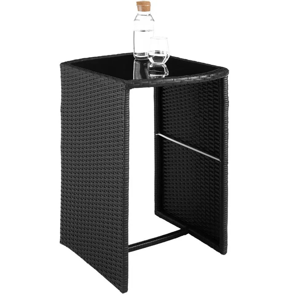 tectake Aluminium wicker bistroset Hamburg, Zwart