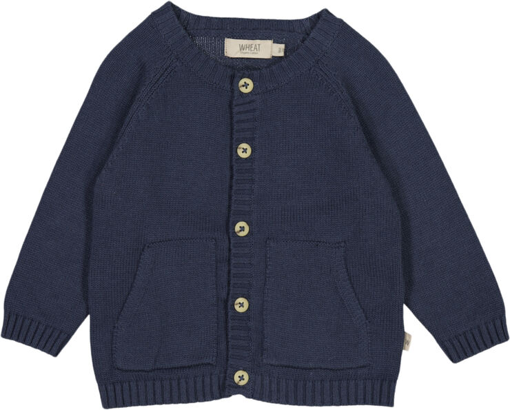 Wheat Klassisk Strik Cardigan Sea storm