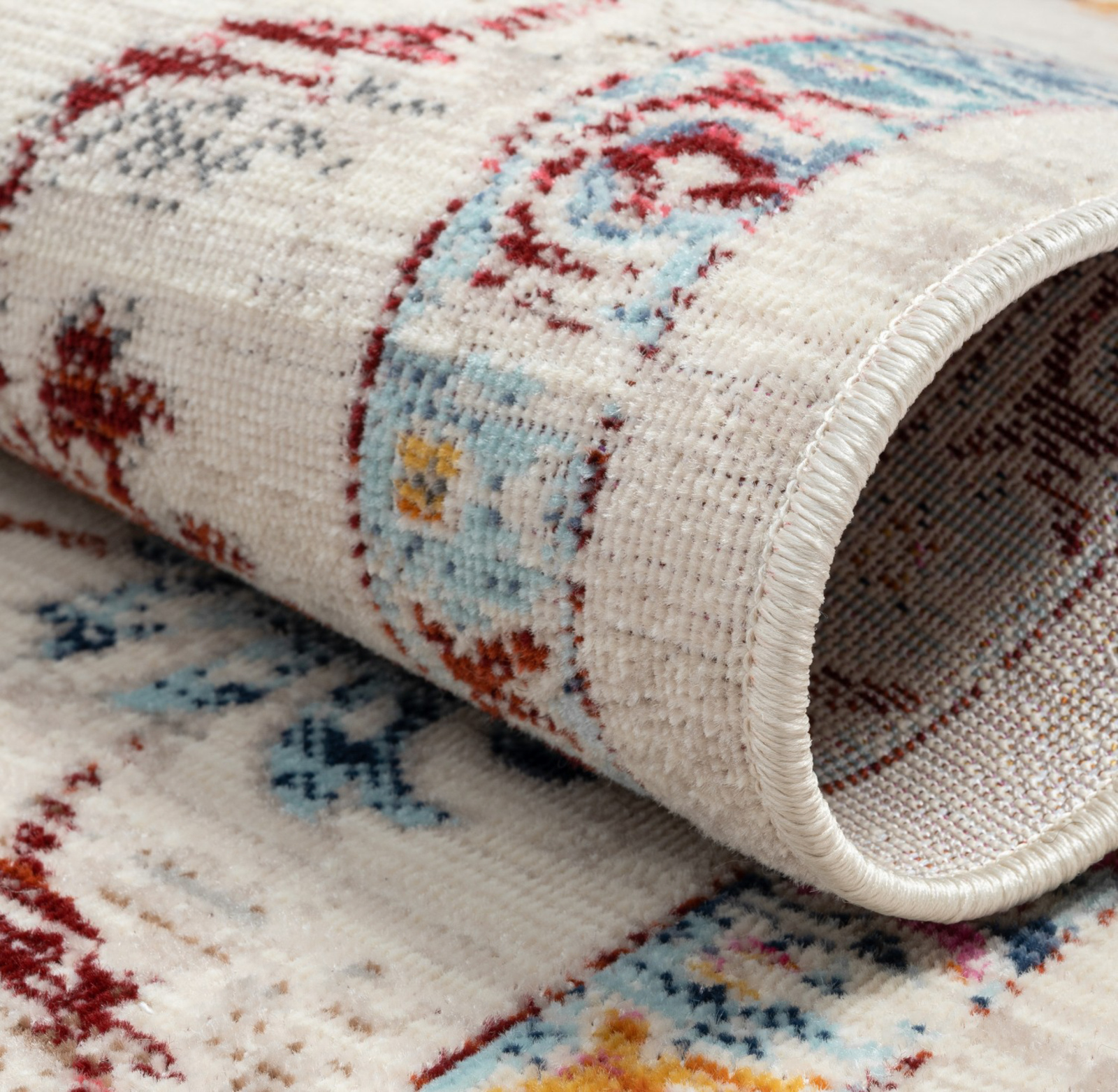 Teppich AURORA 4 - blau-rot-creme - 170x240 cm