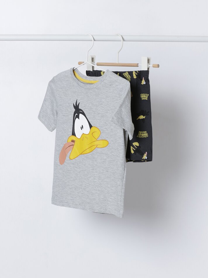 Conjunto de pijama curto estampado Looney Tunes © &™ Warner Bros - Cinza Mesclado