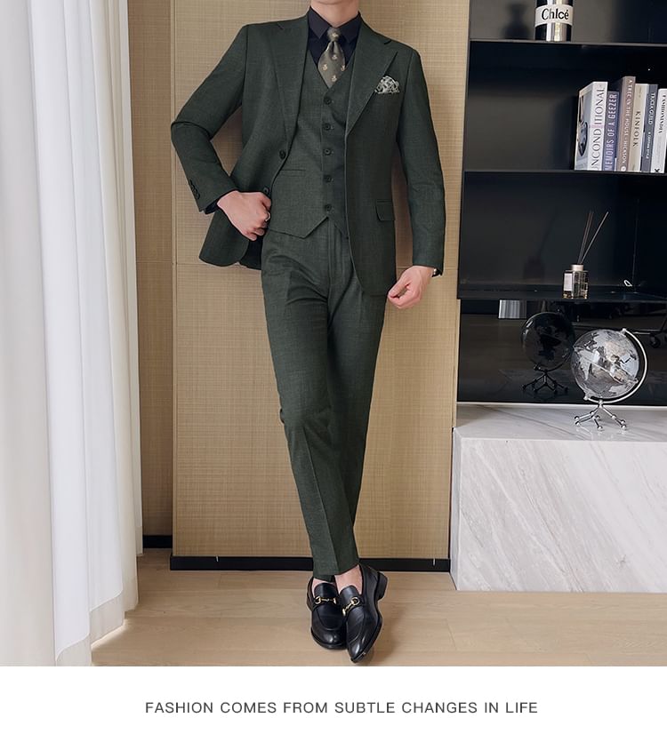Deepwood - Blazer met knopen / Dubbelrijs blazer / Vest / Pantalon / Set