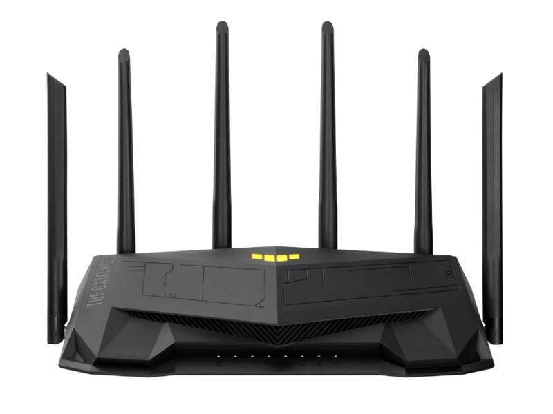 ASUS TUF Gaming AX6000 (TUF-AX6000) TUF Gaming AX6000 Dual Band WiFi 6 Gaming Router mit dediziertem Gaming Port, Dual 2.5G Port, Port Forwarding, AiMesh für Mesh WLAN, AiProtection Pro Netzwerksicherheit und AURA RGB Beleuchtung