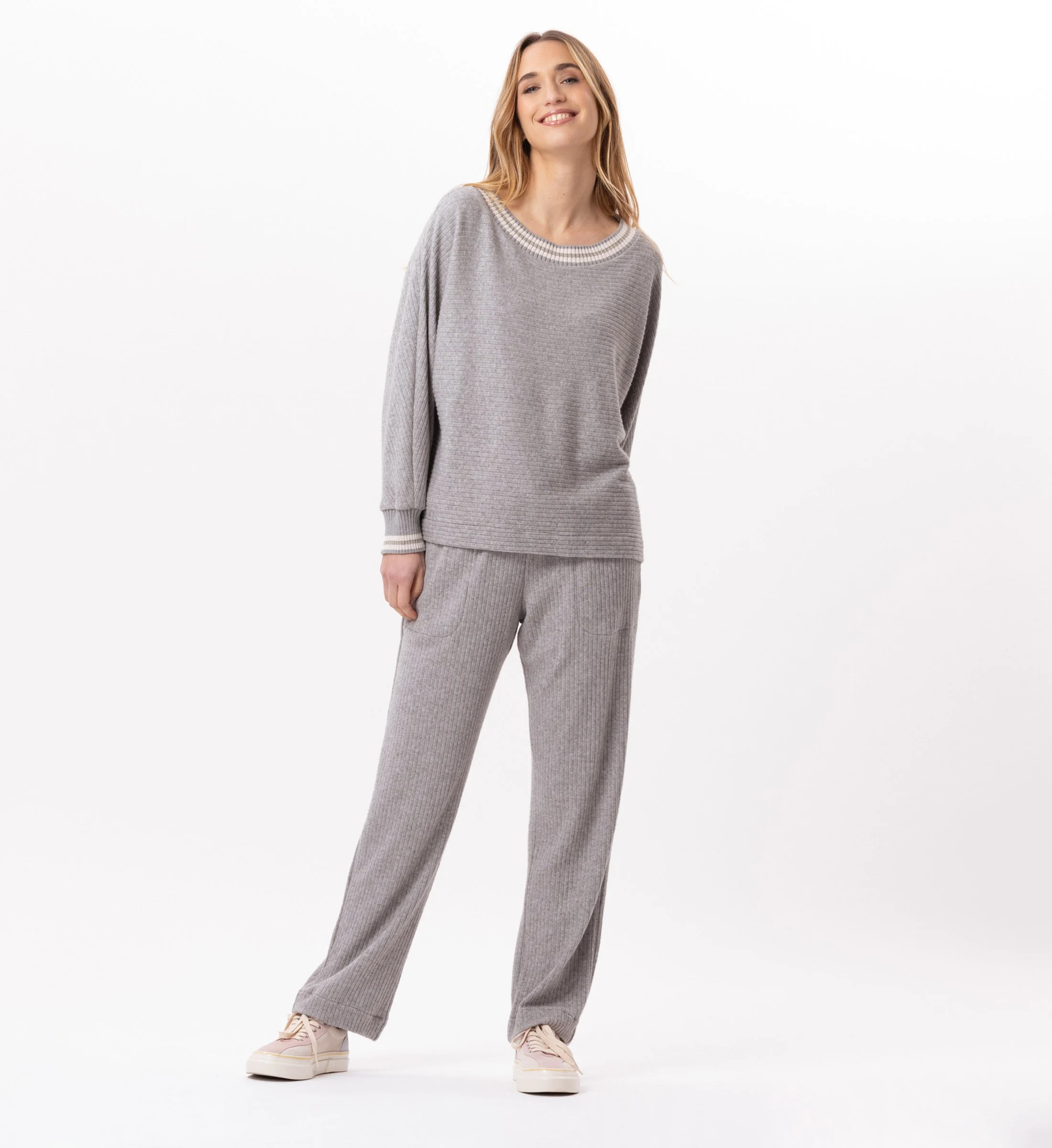 ESMEE 880 - Pantalon en maille tricot | Gris