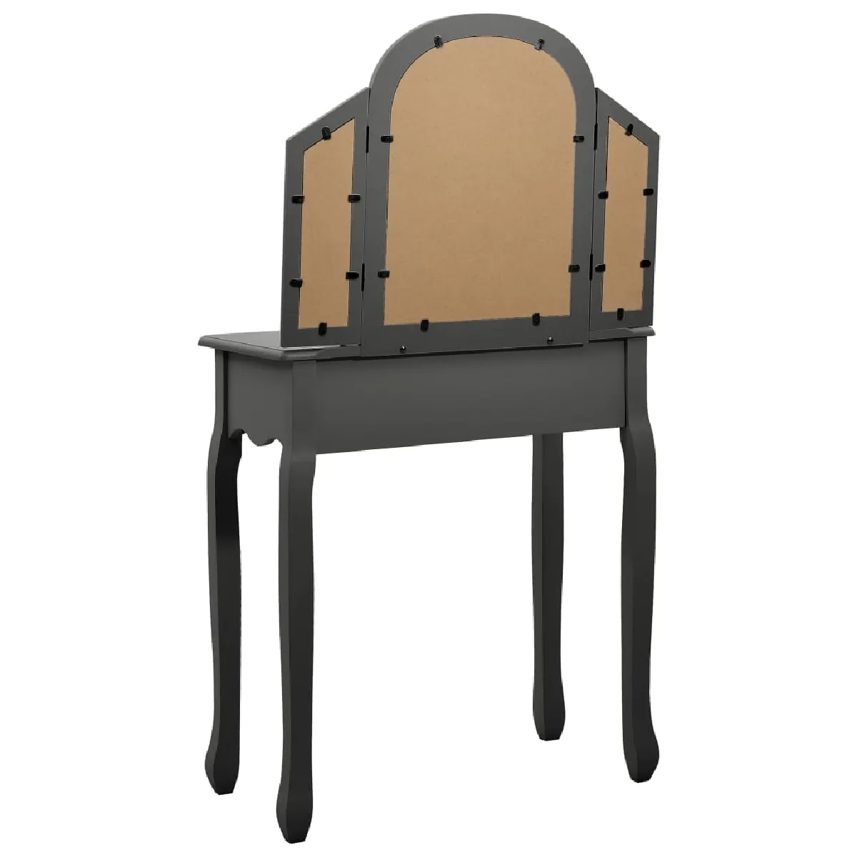 Coiffeuse Helloshop26 avec tabouret gris - 65 x 36 x 128 cm