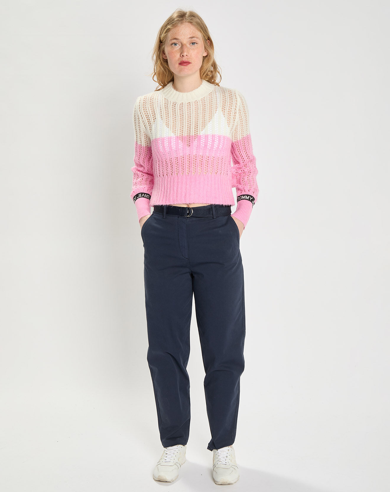 Tommy Hilfiger Pantalon Chino Tapered Blend bleu marine