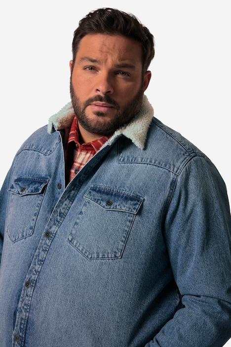 John F. Gee Denimjacke, gefüttert, langarm, Kent Kragen, Pattentaschen, bis Gr. 8XL