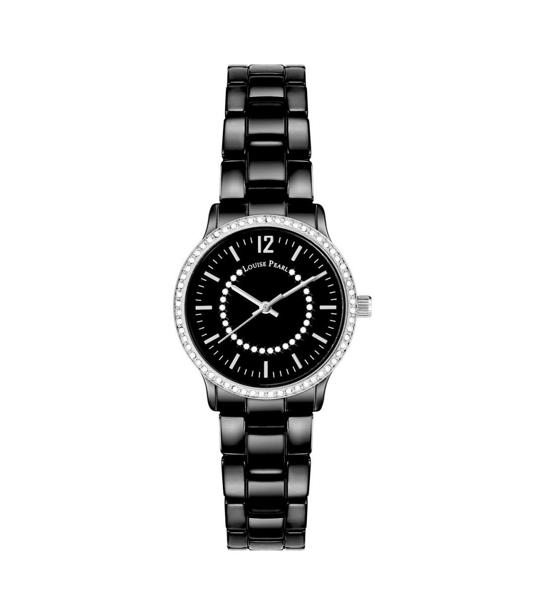 Montre Femme ornée Cristaux Swarovski® Céramique Noire Louise Pearl LP3