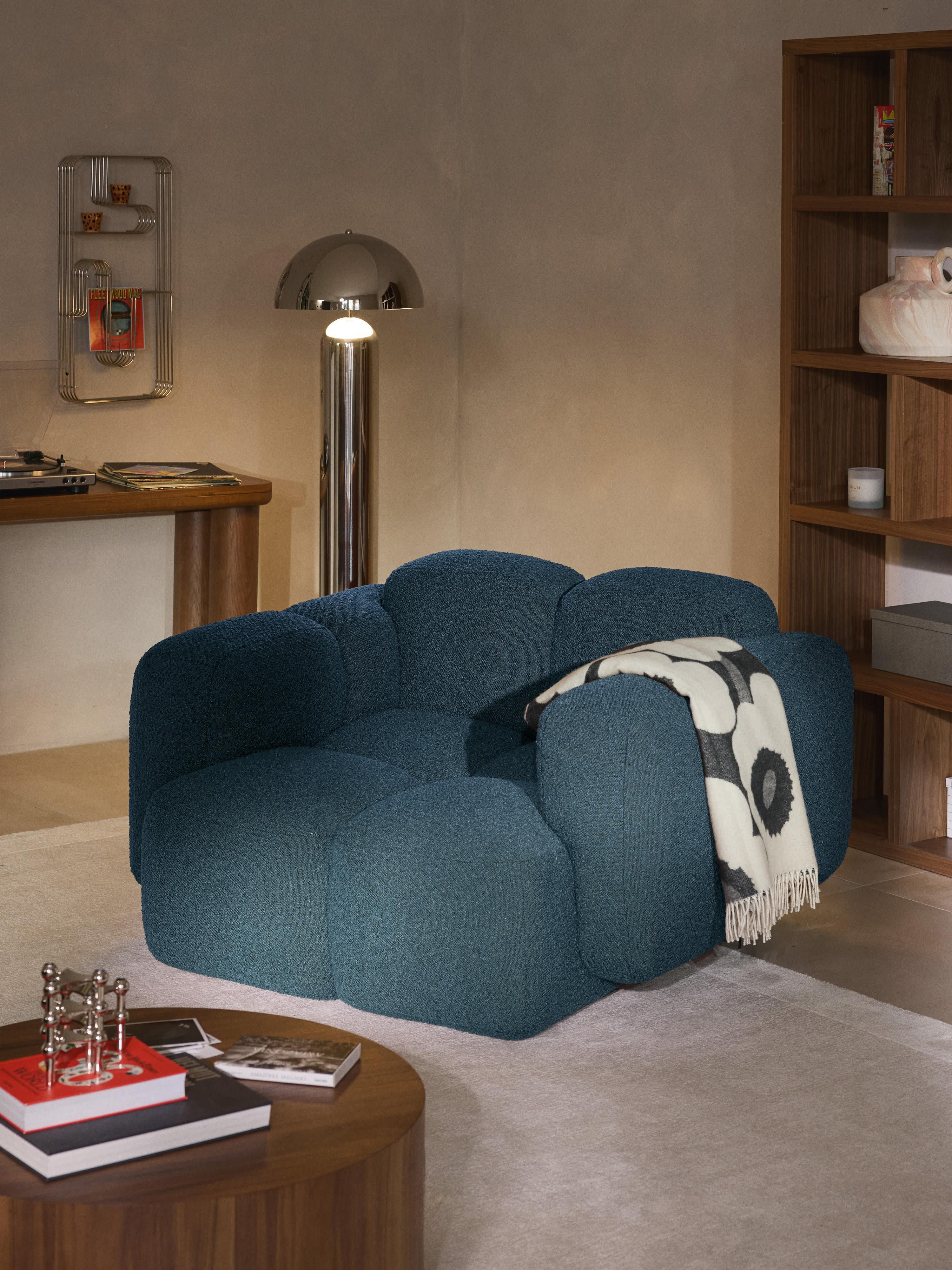 Loungefauteuil Tayla van bouclé