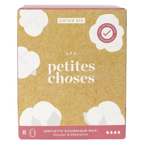 Serviettes Hygiéniques Extra Long Coton Bio Les Petites Choses - 8 unités