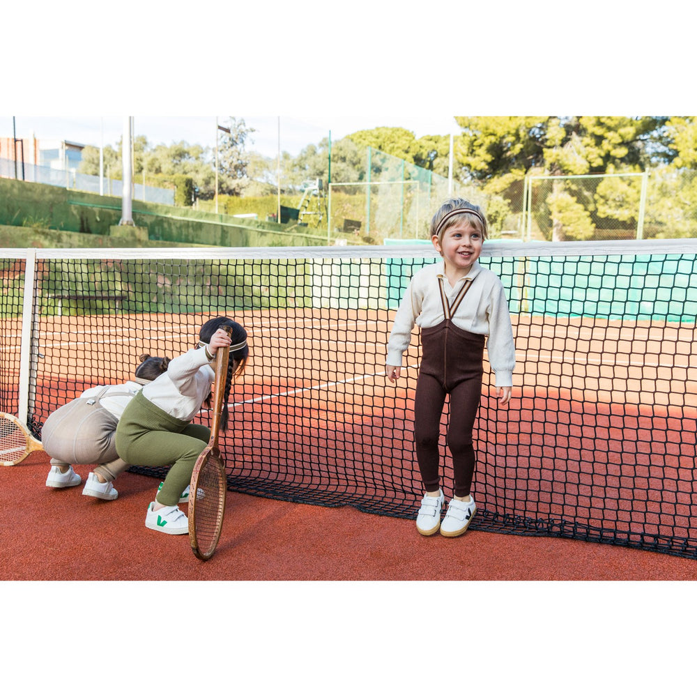 Køb Silly Silas Chocolate Brown Striped Footless Strømpebukser
