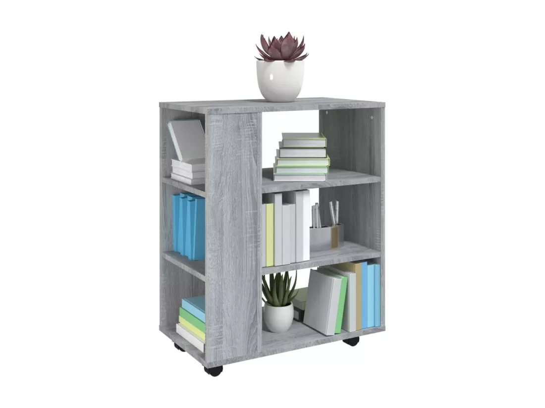 Armoire roulante Sonoma gris 60x35x75 cm Bois d'ingénierie