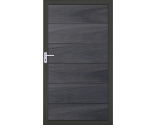 Enkele poort GroJa Novara voorgemonteerd zonder palen, frame antraciet 100 x 180 cm steengrijs gecoëxtrudeerd