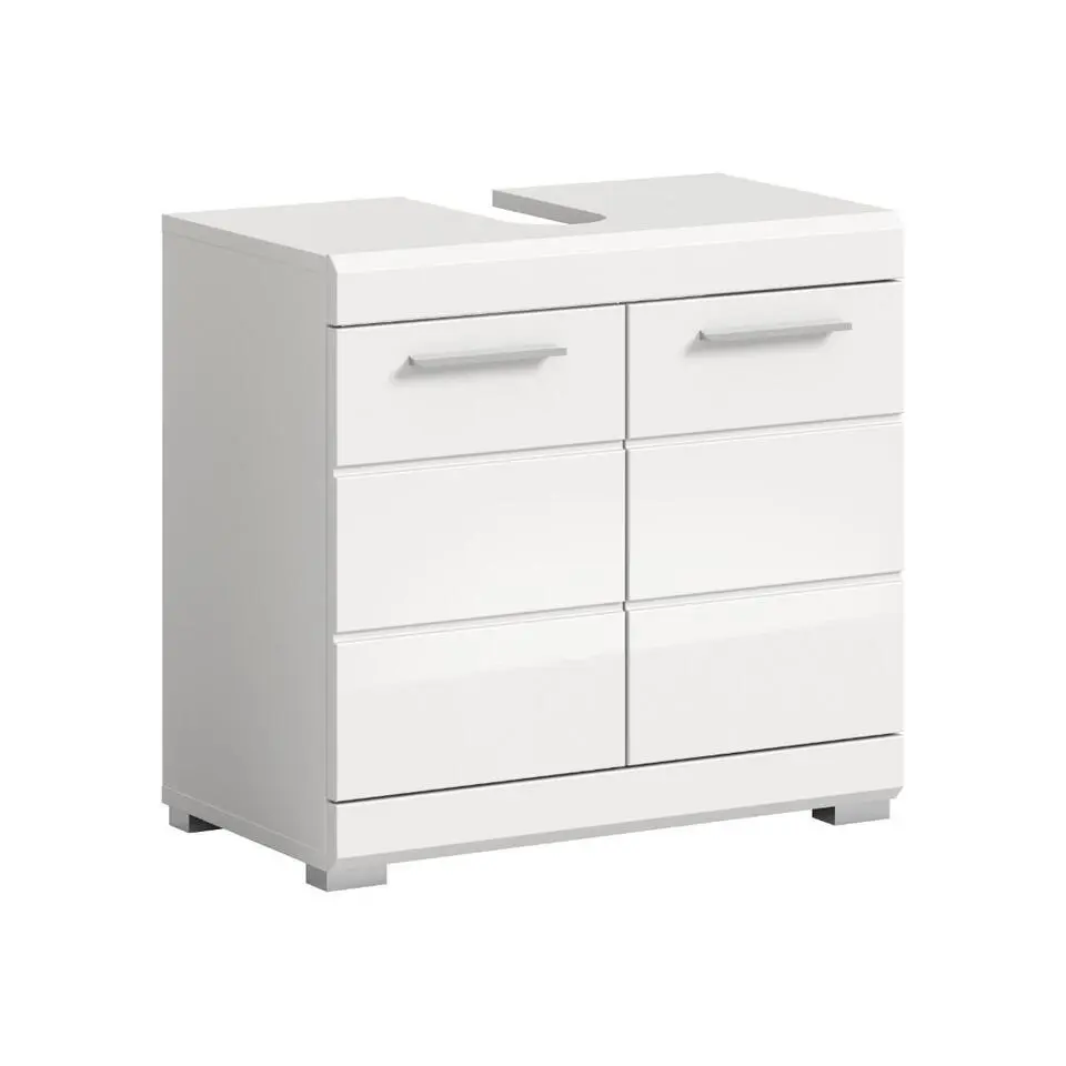 Hioshop Scout wastafel 2 deuren- 2 lades wit hoogglans- wit