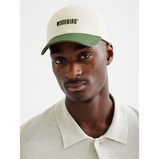 Woodbird Core Twill Kasket, Offwhite-Army, One size