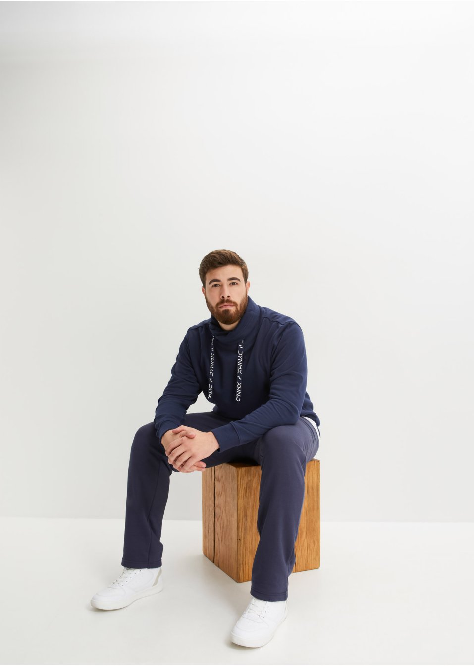 Sweat-shirt avec détails sportifs en coton