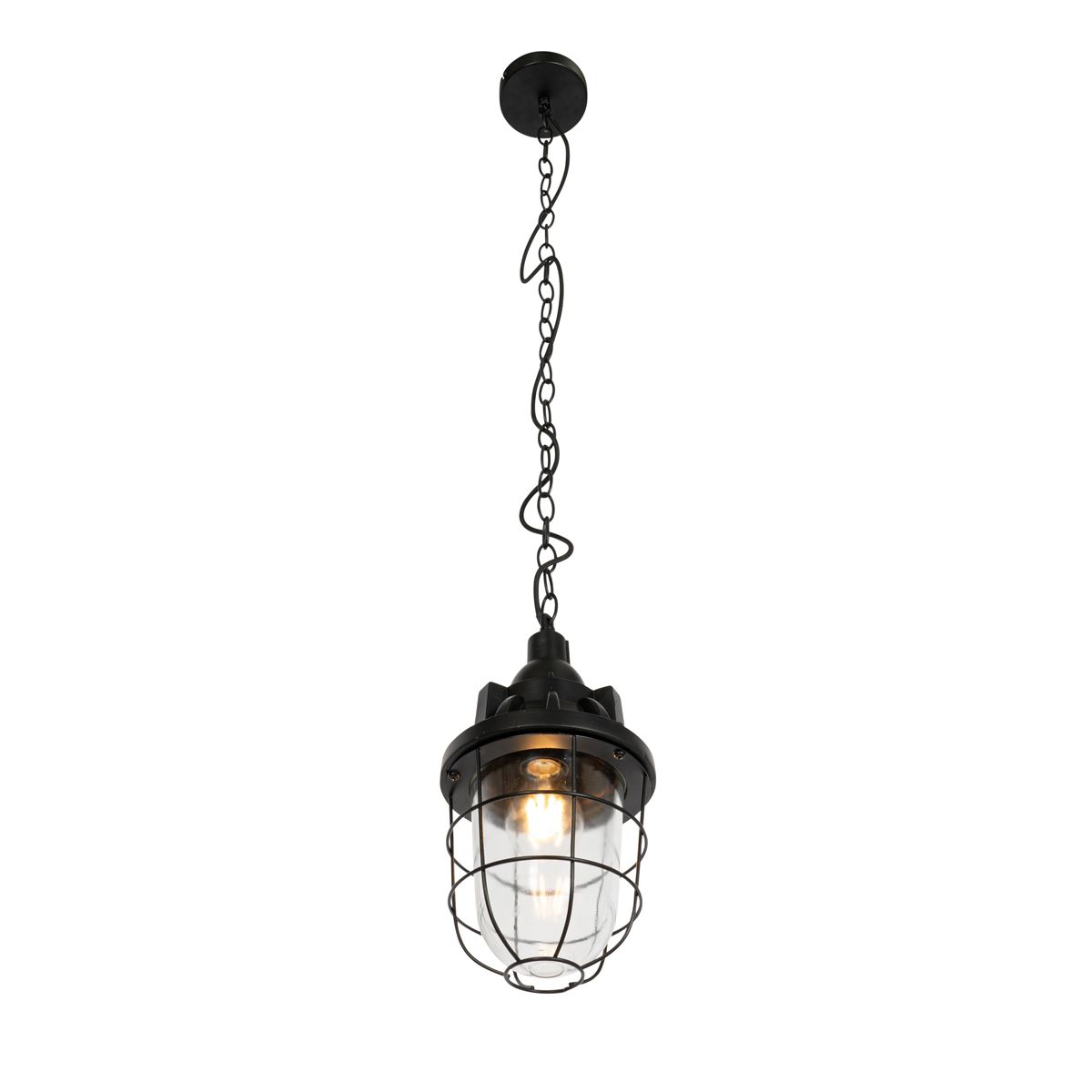 Set van 2 industriële hanglampen zwart - Cabin