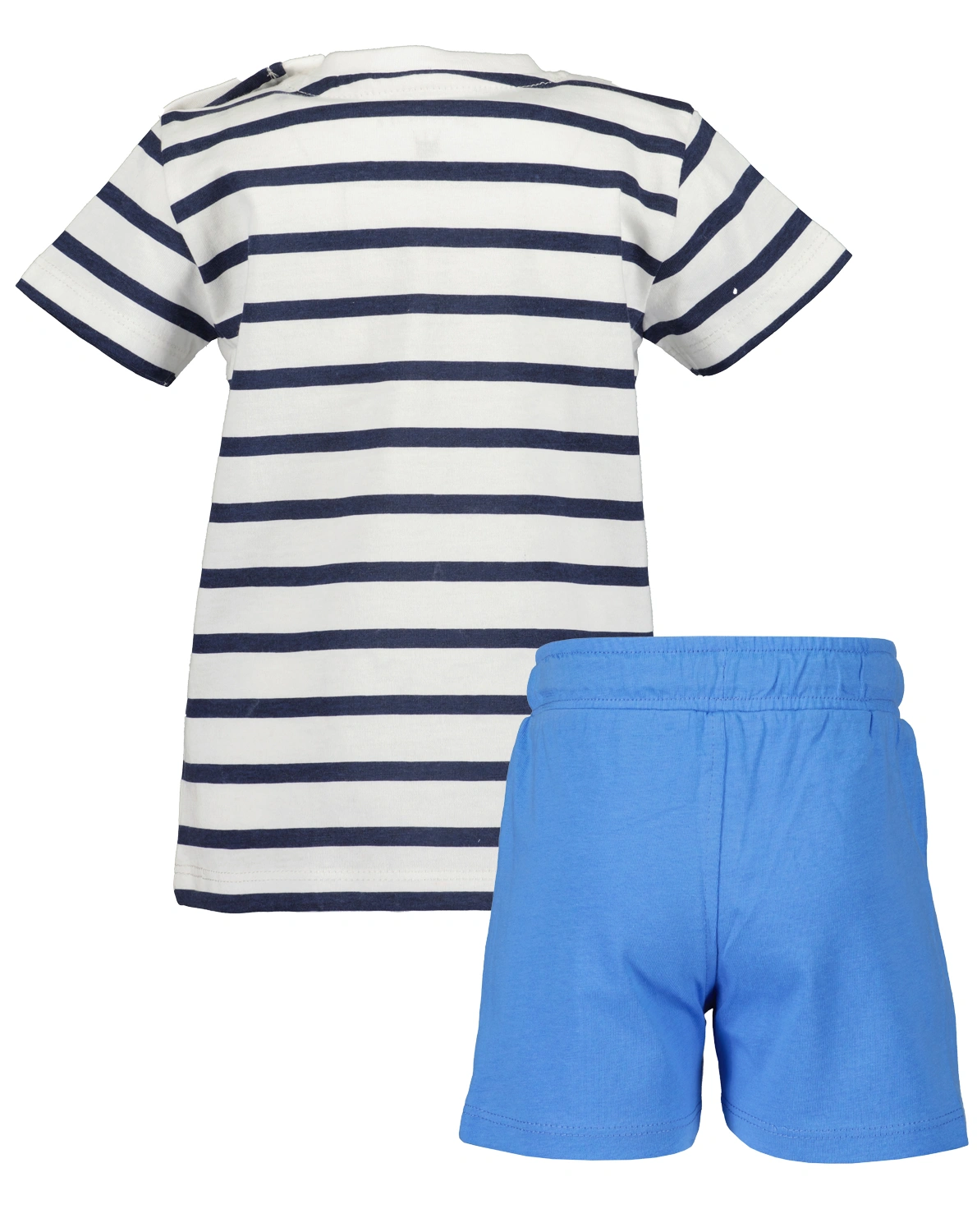 T-Shirt HELLO LION mit Shorts in offwhite/blau