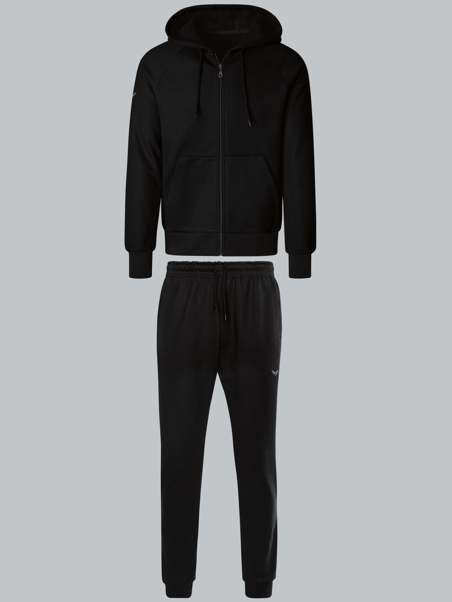 Jogginganzug mit Kapuze und ReißverschlussSchwarz