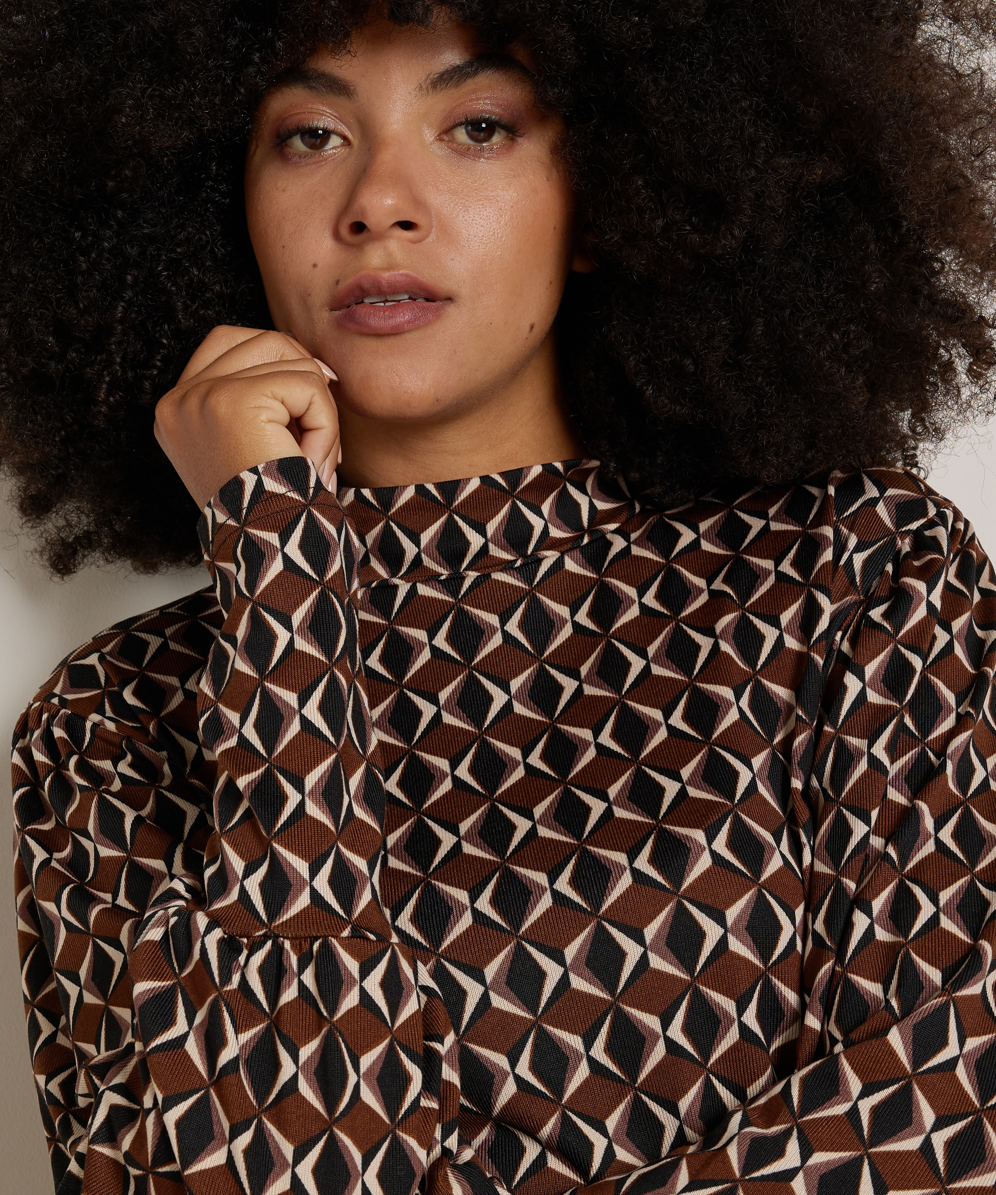 turtleneck top all-over print