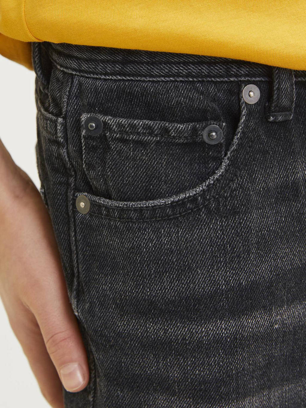 JACK & JONES high waist relaxed jeans JJICHRIS JJORIGINAL black denim