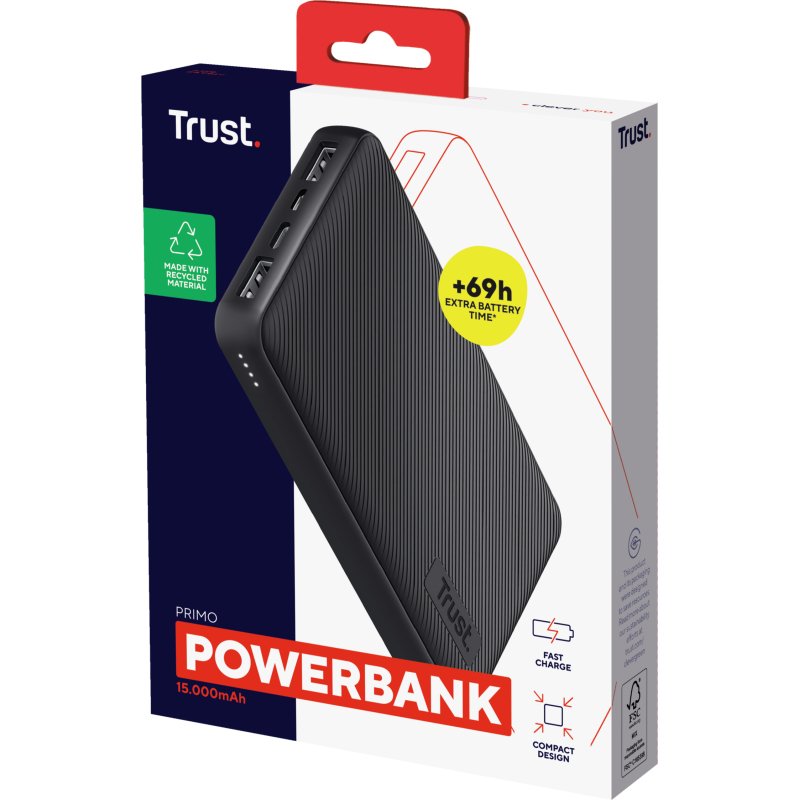 Trust Primo Lithium-Ion (Li-Ion) 15000 mAh Noir
