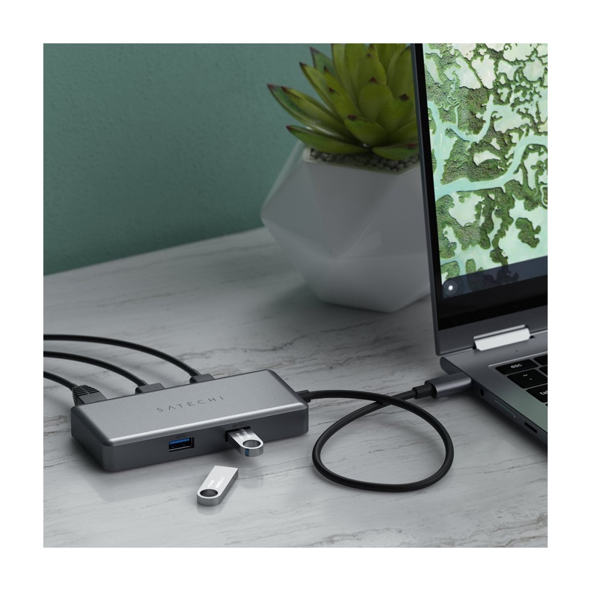 Satechi Multiport USB-C Chromebook hub (grå)