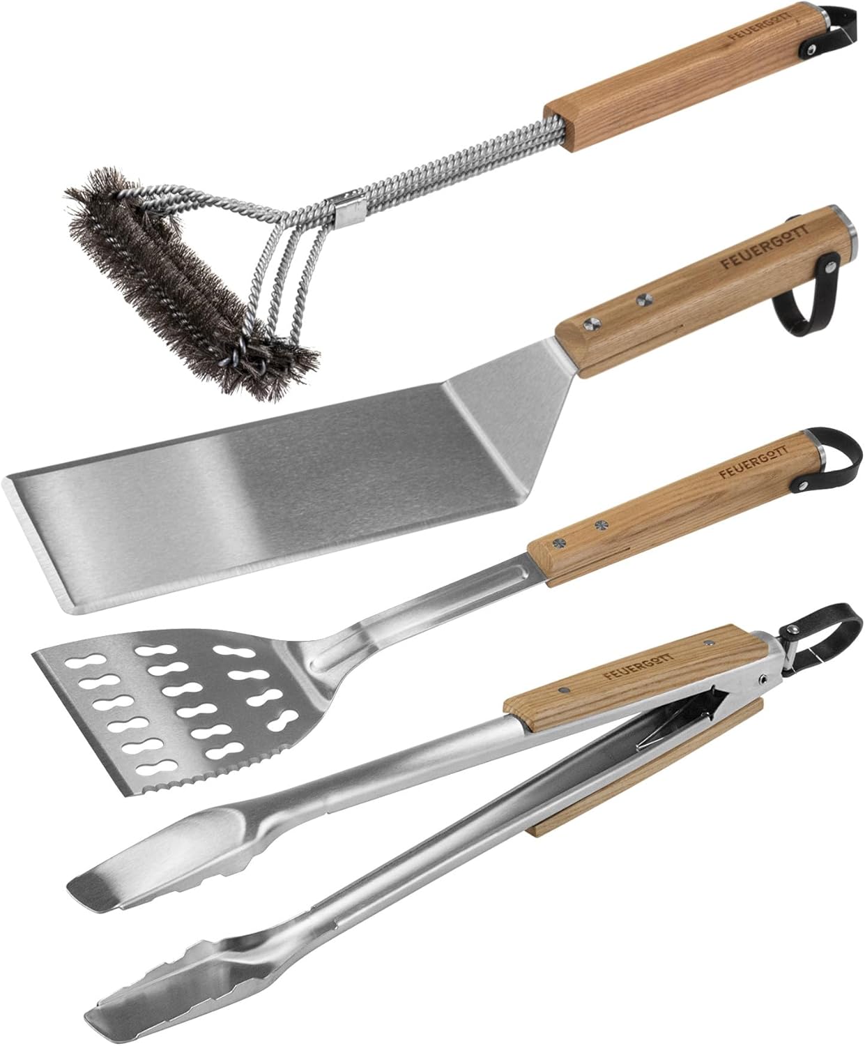 Gasgrill Hektor 3B-S inkl. Drehspieß, Abdeckhaube - All Inclusive mit 4 Grill-Utensilien - 3 Brenner, Sear-Brenner, Gusseisenroste, Seitenkocher für Garten und Terrasse