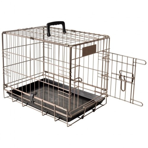 Gaiola para cães marrom metálico