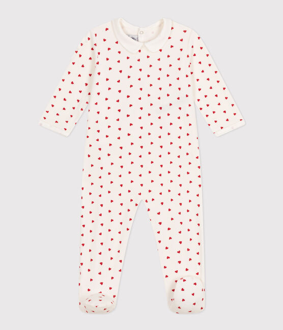 Pyjama bébé coeurs en velours