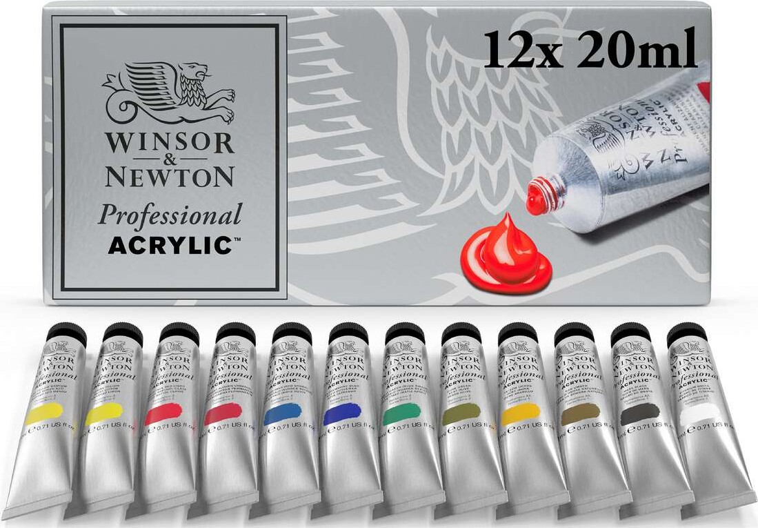 Winsor & Newton - Akrylmaling Sæt - 12X20 ML