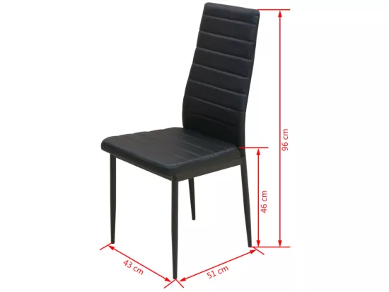Ensemble table et chaise de salle à manger 5 pièces noir