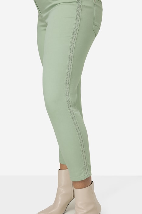 Twillhose, Slim Fit, Paillettenstreifen, teilelastischer Bund