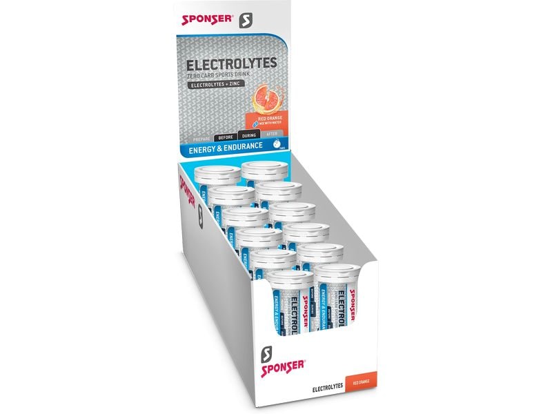 Sponser Electrolytes Tabs Red Orange, 12 Röhrchen Elektrolyt-Brausetabletten