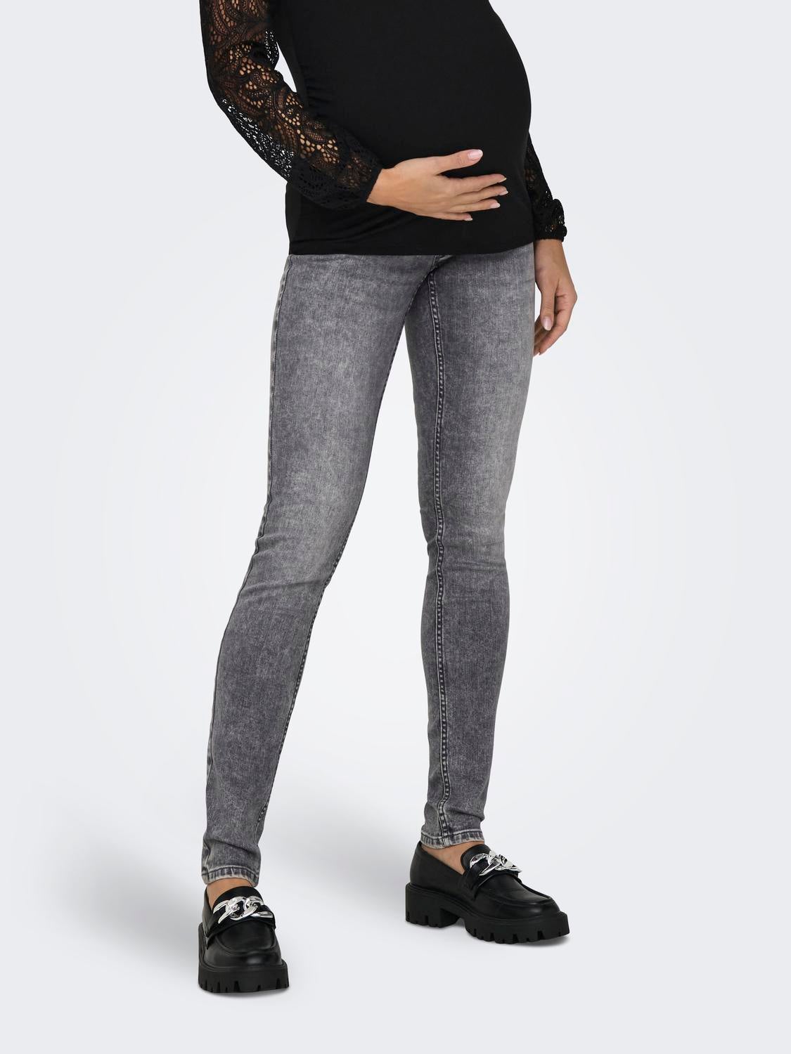 OLMBELLY Skinny Fit Jeans Light Grey Denim