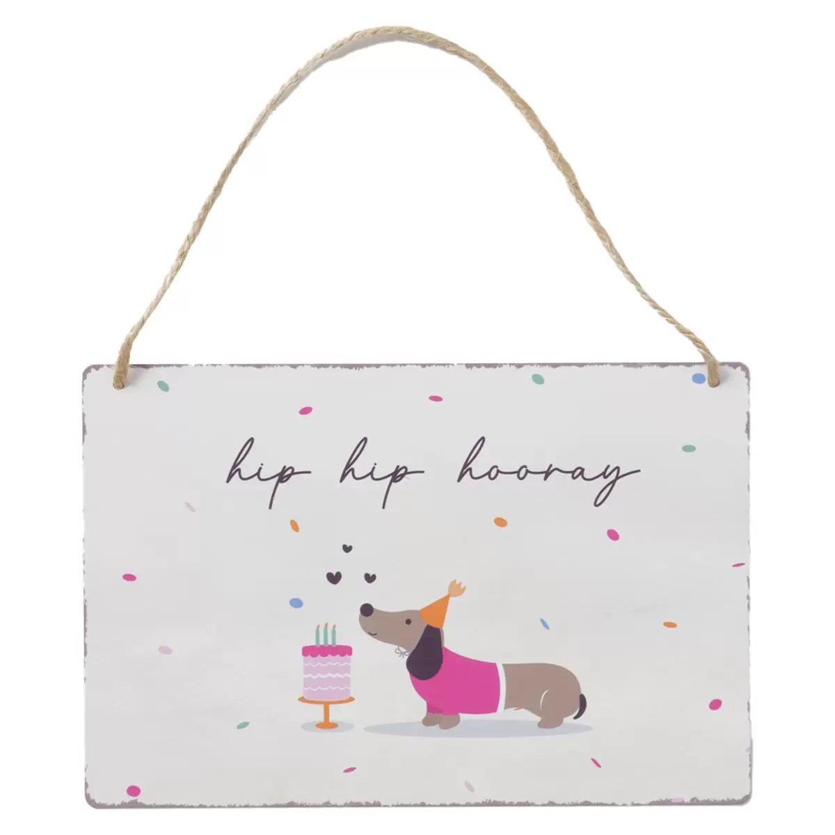 Schild Trilly beige,rosa,weiss