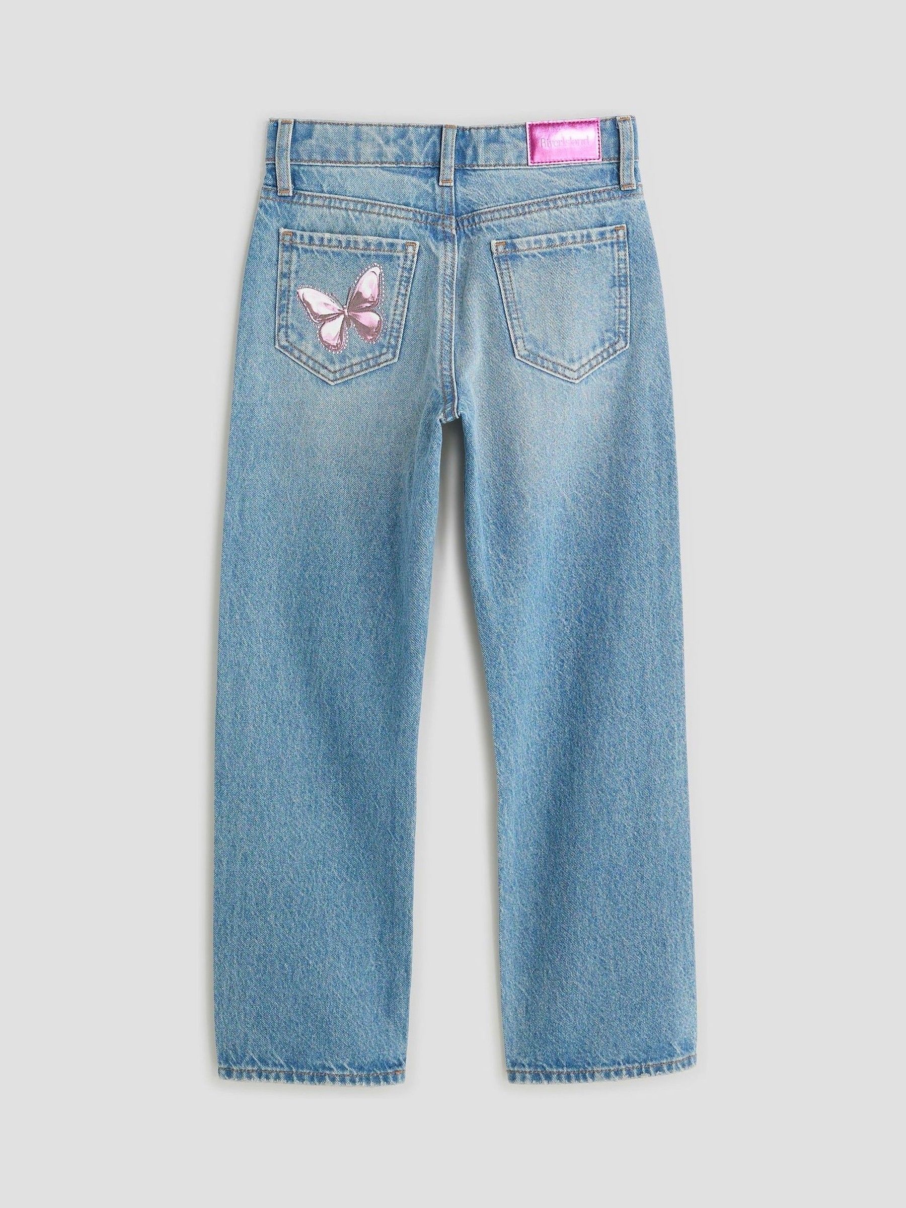 River Island Girls Graffiti Straight Jeans