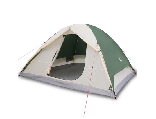 VIDAXL - Pack camping Tente de camping 6 personnes vert 348x340x190 cm taffetas 1...
