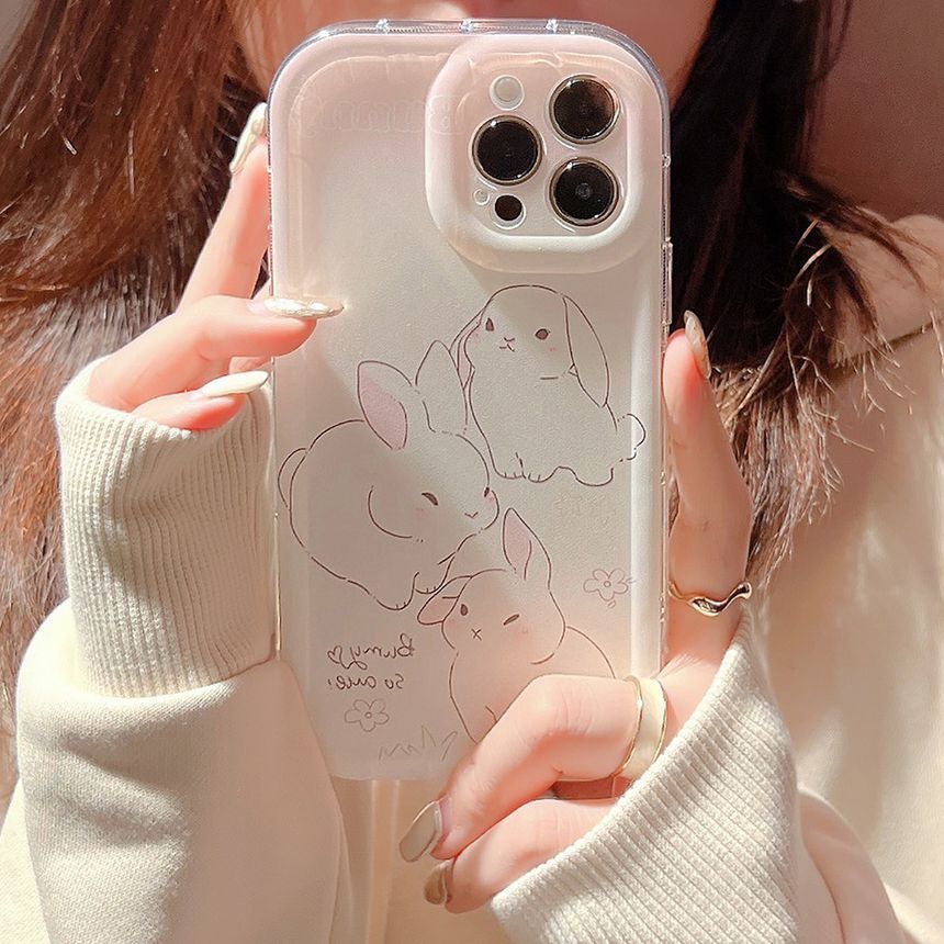 Mobby - Konijnenhoesje - iPhone 14 Pro Max / 14 Pro / 14 Max / 14 / 13 Pro Max / 13 Pro / 13 / 13 mini / 12 Pro Max / 12 Pro / 12 / 12 mini / 11 Pro Max / 11 Pro / 11 / SE / XS Max / XS / XR / X / 8 / 8 Plus / 7 / 7 Plus
