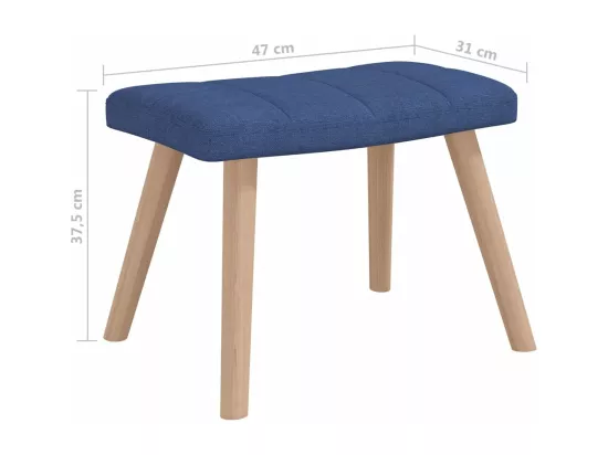 Chaise à bascule avec tabouret Bleu Tissu